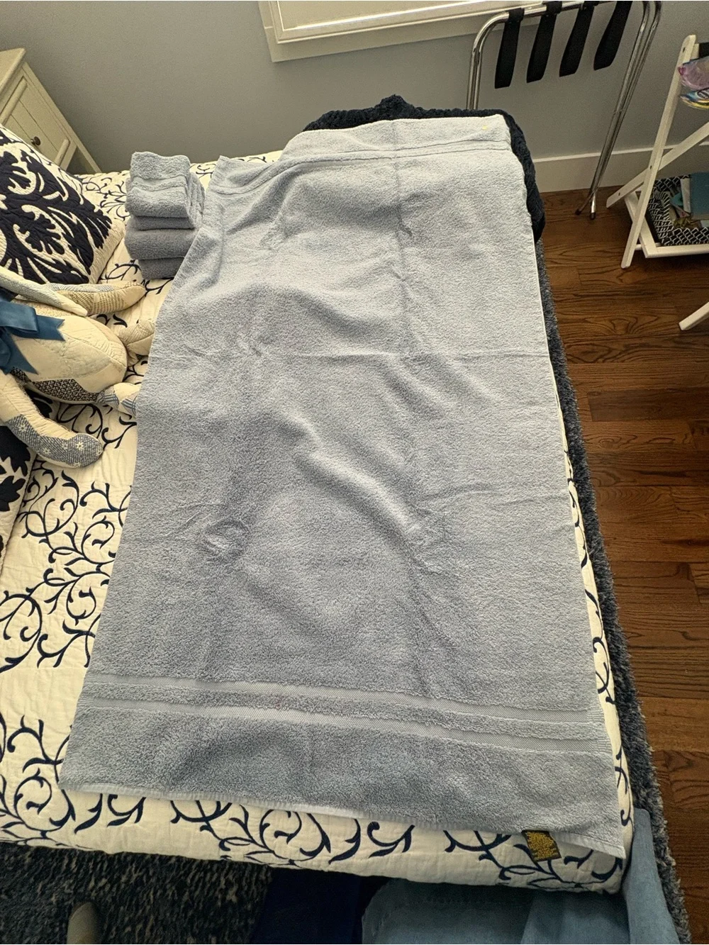 Vintage Ralph Lauren Soft Light Blue Plush Towel Set